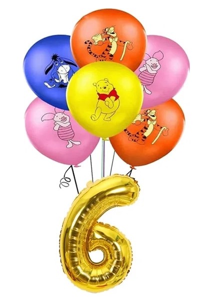 BALON-13PCS Disney Winnie The Pooh Doğum Günü Partisi Malzemeleri Kağıt Bardak Tabaklar Masa Örtüsü Hediye Keseleri Bebek Duş Kız Parti Folyo Balonlar Dekor (Yurt Dışından)