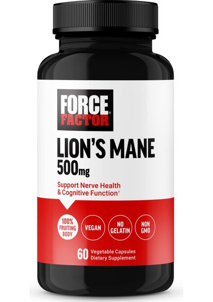 Lion's Mane 500 mg(Aslan Yelesi Mantarı)60 Vegetable Vegan Caps