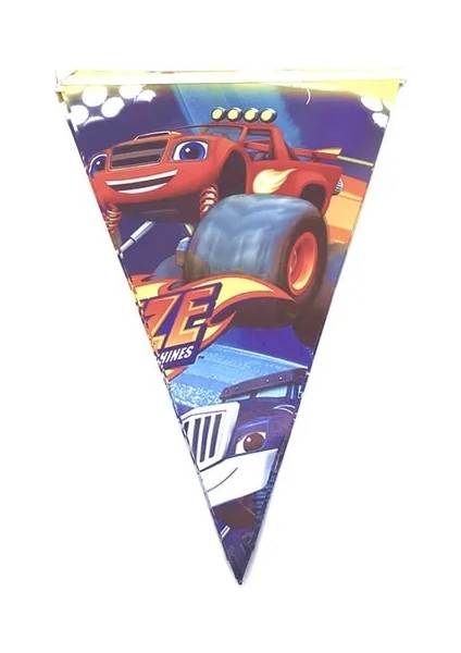 Flags-10 Adet Blaze ve Canavar Makineleri Tasarım Süslemeleri Fincan Plaka Çocuklar Bebek Duş Yemekleri Şekeri Cam Bayraklar Doğum Günü Partisi Sofra Seti (Yurt Dışından)