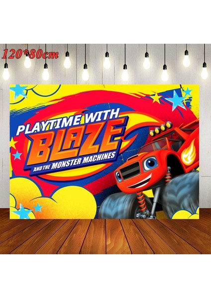 Flags-10 Adet Blaze ve Canavar Makineleri Tasarım Süslemeleri Fincan Plaka Çocuklar Bebek Duş Yemekleri Şekeri Cam Bayraklar Doğum Günü Partisi Sofra Seti (Yurt Dışından) modelleri