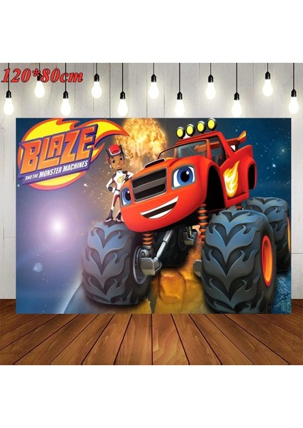 Flags-10 Adet Blaze ve Canavar Makineleri Tasarım Süslemeleri Fincan Plaka Çocuklar Bebek Duş Yemekleri Şekeri Cam Bayraklar Doğum Günü Partisi Sofra Seti (Yurt Dışından) fırsatları