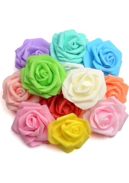 Rastgele Karıştırma 50 Adet 6 cm Yapay Pe Köpük Beyaz Güller Çiçekler Ev Düğün Dekorasyon Için Dıy Scrapbooking El Yapımı Sahte Çiçek Başları (Yurt Dışından)