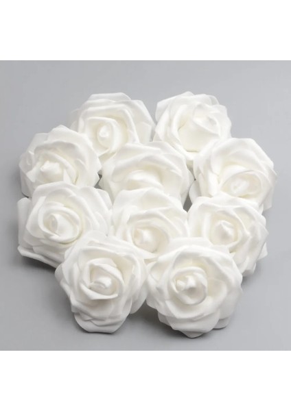Rastgele Karıştırma 50 Adet 6 cm Yapay Pe Köpük Beyaz Güller Çiçekler Ev Düğün Dekorasyon Için Dıy Scrapbooking El Yapımı Sahte Çiçek Başları (Yurt Dışından) fiyatları