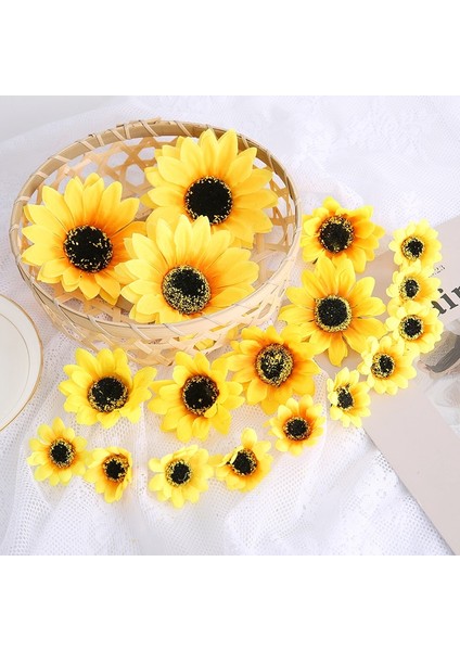 4 cm 5 Adet Ipek Yapay Çiçekler Papatya Ayçiçeği Yapay Bitkiler Düğün Centerpieces Ev Dekorasyon Diy Parti Çelenk Noel (Yurt Dışından)