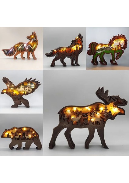 Renkli Işık Çan Noel Ahşap Ayı Elk Hayvan LED Işık Süsler Ev Için Noel Dekorasyon 2022 Noel Hediyeleri Navidad Yeni Yıl Odası Dekor (Yurt Dışından) modelleri