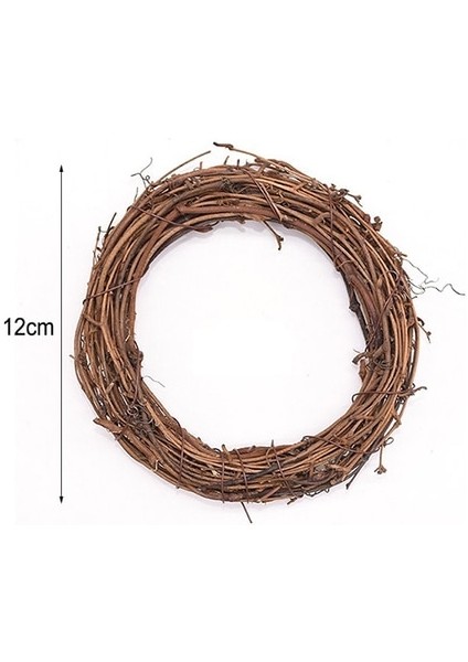 12 cm Düğün Dekorasyon Çelenk Doğal Rattan Çelenk Çelenk Dıy El Sanatları Dekor Ev Kapı Büyük Ağaç Noel Hediyesi Parti Süsleme (Yurt Dışından)