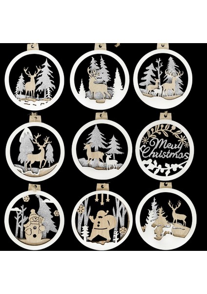 3 Adet Def 3 Adet Noel Ahşap Içi Boş Kolye 3D Geyik Noel Baba Ağacı Noel Ev Partisi Süslemeleri Noel Hediyeleri Için Askı Süsleri (Yurt Dışından)