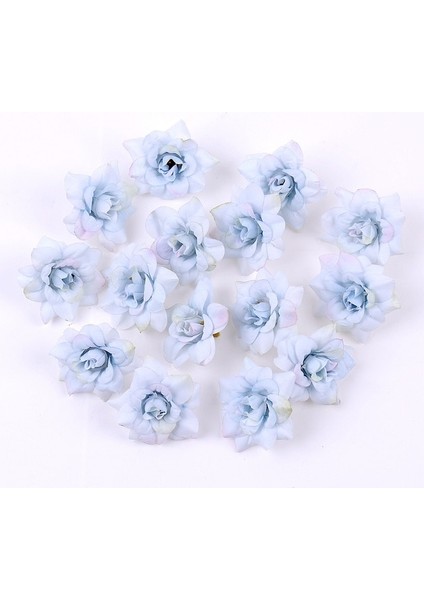 Açık Mavi 10 Adet Yapay Çiçek 4.5 cm Ipek Gül Kafa Düğün Ev Için Yeni Yıl Dekorasyon Dıy Çelenk Karalama Defteri Hediye Kutusu Zanaat Çiçekler (Yurt Dışından)