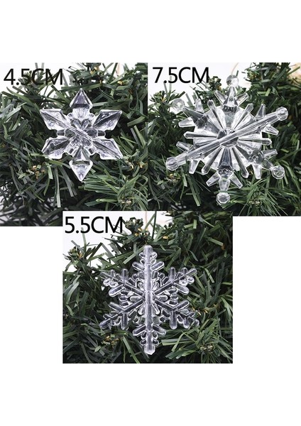 B010203 10 Adet 4.5 cm 10 Adet Plastik Kristal Kar Tanesi Süs Akrilik Şeffaf Kar Tanesi Kış Ev Için Yeni Yıl Noel Ağacı Dıy Dekorasyon (Yurt Dışından)