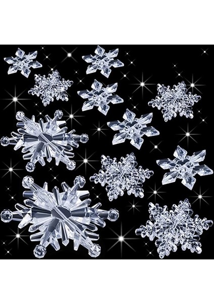 B010203 10 Adet 4.5 cm 10 Adet Plastik Kristal Kar Tanesi Süs Akrilik Şeffaf Kar Tanesi Kış Ev Için Yeni Yıl Noel Ağacı Dıy Dekorasyon (Yurt Dışından)