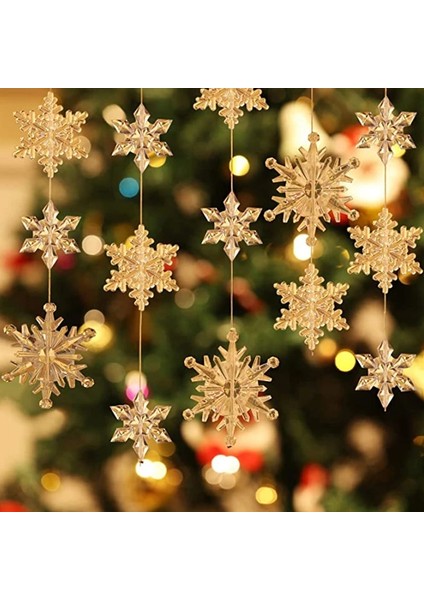 B010203 10 Adet 4.5 cm 10 Adet Plastik Kristal Kar Tanesi Süs Akrilik Şeffaf Kar Tanesi Kış Ev Için Yeni Yıl Noel Ağacı Dıy Dekorasyon (Yurt Dışından)