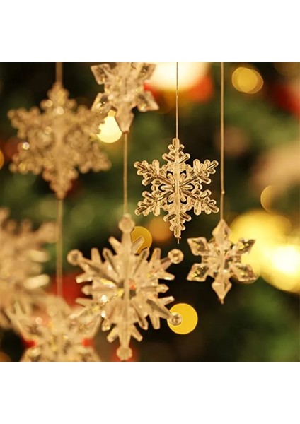 B010203 10 Adet 4.5 cm 10 Adet Plastik Kristal Kar Tanesi Süs Akrilik Şeffaf Kar Tanesi Kış Ev Için Yeni Yıl Noel Ağacı Dıy Dekorasyon (Yurt Dışından)