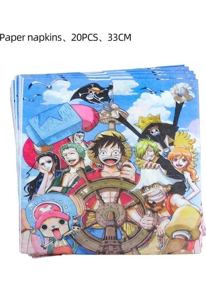 PEÇETE-20PCS Tek Parça Doğum Günü Partisi Olay Malzemeleri Anime Figürü Luffy Ace Kağıt Bardak Tabak Peçete Bebek Duş Festivali Dıy Parti Süslemeleri (Yurt Dışından)
