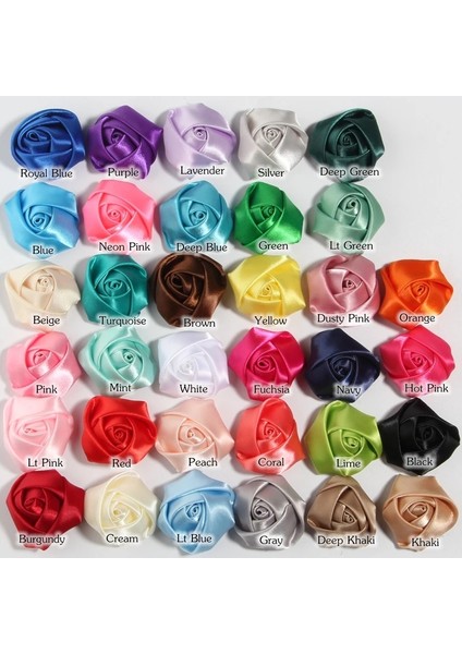 Pembe 10 Adet 3.6 cm 1.4 "saten Yapay Kumaş Çiçekler Yama Aplike Düğün Elbisesi Dıy Gelin Saç Peçe Elbise Şapkalar Dekorasyon (Yurt Dışından)