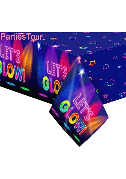 5 Adet 12 Inç Karanlıkta Glow Parti Sofra Masa Örtüleri Bardaklar Tabaklar Banner Peçeteler Payet Balonlar Neon Glow Doğum Günü Partisi Malzemeleri (Yurt Dışından)