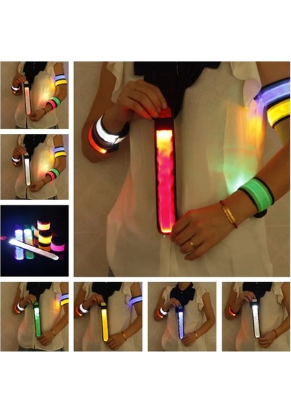 Turuncu S Flaş Kolu LED Işıklı Bilezik ile Çocuk Floresan Bilek Gece Koşu Bar Atmosferi Sahne Parlayan Parti Lehine (Yurt Dışından) fiyatları