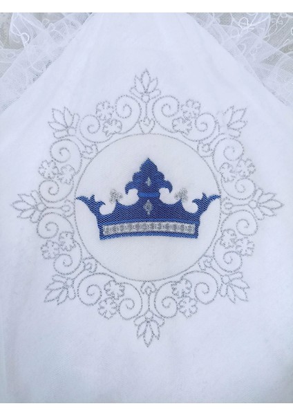 Yenidoğan Saray Kadife Taç Nakışlı Inci Fiyonklu Çift Dantel Duvak Trilüks Kundak Bebek Battaniyesi fırsatları