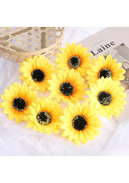 6 cm 10 Adet Ipek Yapay Çiçekler Papatya Ayçiçeği Yapay Bitkiler Düğün Centerpieces Ev Dekorasyon Diy Parti Çelenk Noel (Yurt Dışından)