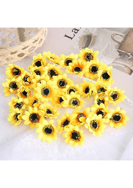 6 cm 10 Adet Ipek Yapay Çiçekler Papatya Ayçiçeği Yapay Bitkiler Düğün Centerpieces Ev Dekorasyon Diy Parti Çelenk Noel (Yurt Dışından)