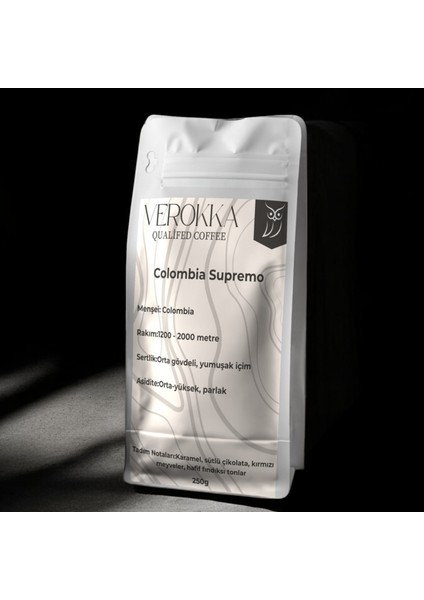 Kolombiya Supremo Kahvesi – Dengeli Gövde, Çikolata ve Fındık Notaları – 250G