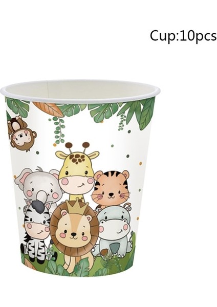 CUP-10PCS Masa Örtüsü Süslemeleri 180*108 cm Orman Safari Tema Parti Malzemeleri Tek Kullanımlık Masa Örtüsü Bebek Duş Çocuk Doğum Günü Partisi Iyilik (Yurt Dışından)