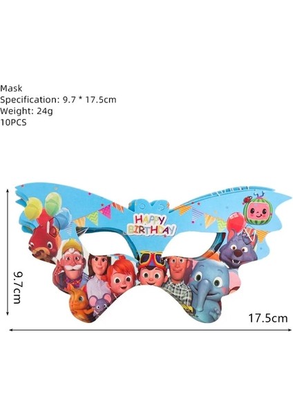Maske 10 Adet Sıcak Karikatür Jj Kavun Tema Doğum Günü Partisi Süslemeleri Çocuklar Tek Kullanımlık Sofra Seti Bebek Duş Erkek Kız Parti Dekor Malzemeleri (Yurt Dışından)