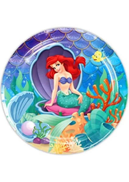 Eklemek 24 Adet Disney Denizkızı Prenses Parti Malzemeleri Dekorasyon Balonu Çocuk Oyuncakları Bebek Duş Doğum Günü Tek Kullanımlık Bardak Plaka Ariel Arka Plan (Yurt Dışından)