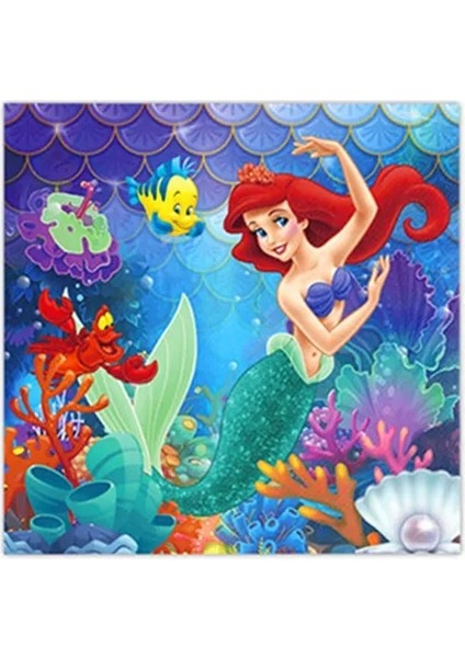 Eklemek 24 Adet Disney Denizkızı Prenses Parti Malzemeleri Dekorasyon Balonu Çocuk Oyuncakları Bebek Duş Doğum Günü Tek Kullanımlık Bardak Plaka Ariel Arka Plan (Yurt Dışından)