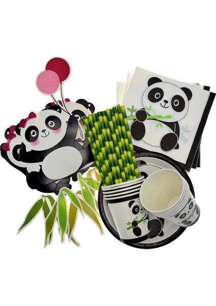Saman 10 Adet Karikatür Panda Doğum Günü Partisi Süslemeleri Tek Kullanımlık Sofra Setleri Tabak Bardak Kağıt Havlu Saman Bebek Duş Parti Balon Şekeri (Yurt Dışından) fiyatları