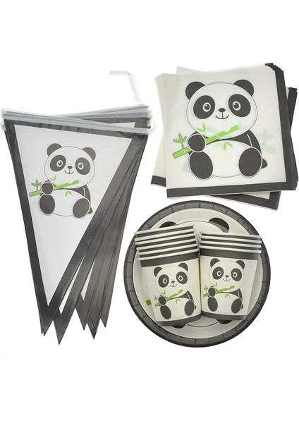 Saman 10 Adet Karikatür Panda Doğum Günü Partisi Süslemeleri Tek Kullanımlık Sofra Setleri Tabak Bardak Kağıt Havlu Saman Bebek Duş Parti Balon Şekeri (Yurt Dışından) fırsatları