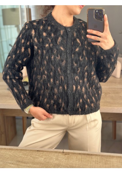 Leopar Desen Hırka
