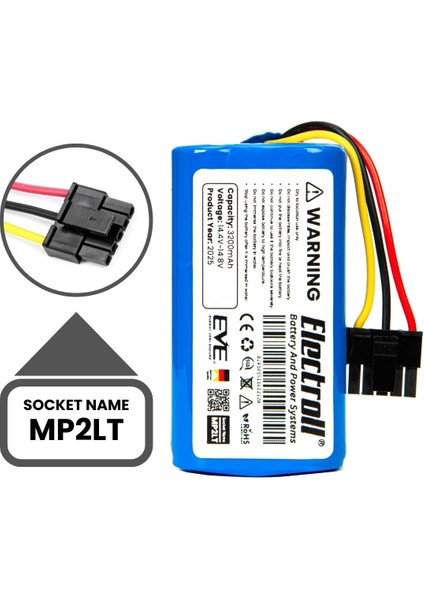 Xiaomi Mop 2 Lite Uyumlu Batarya (ULTRA YÜKSEK KAPASİTE) 3200mah Pil Robot Süpürge Bataryası Bhr5217eu