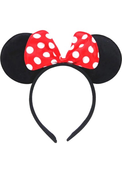 6 Adet-Saç Bandı Kırmızı Disney Mickey Mouse Karikatür Temalı Çatal Bıçak Takımı Çocuk Doğum Günü Partisi Dekorasyon Tek Kullanımlık Bardak ve Tabak Kağıt Seti (Yurt Dışından)