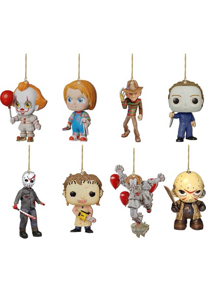 Mutlu Noel Dekorasyonu 2023 Korku Filmi Akrilik Düz Kolye Noel Ağacı Süslemeleri Mutlu Yıllar 2023 Noel Natal (3d Değil) (Yurt Dışından) modelleri