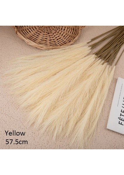 Sarı 10 Adet 10 Adet Yapay Çiçek Pampas Çim Sahte Bitki Kamış Düğün Dekorasyon Çiçekler Mavi Pampas Buket Boho Dekor Ev Aksesuarları (Yurt Dışından)