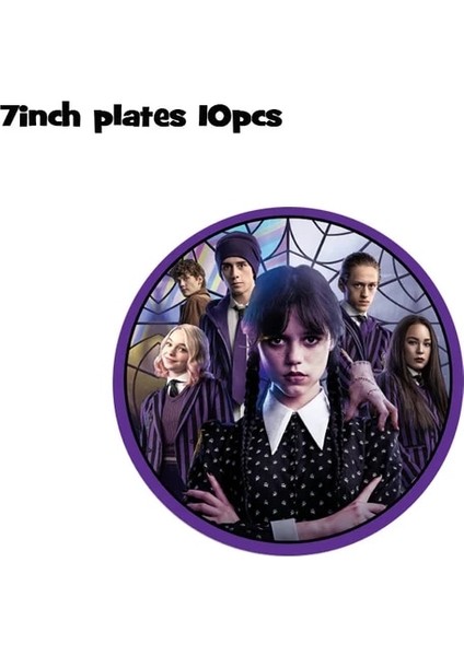 10 Adet 7in Plakaları Film Çarşamba Addams Patlamış Mısır Kutuları Doğum Günü Partisi Dekorasyon Sofra Banner Balon Zemin Bebek Duş Parti Malzemeleri (Yurt Dışından)