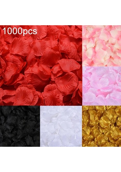 Kırmızı Pembe 1000 Adet Yapay Gül Yaprakları Ipek Düğün Dekorasyon Rustik Mavi Yapay Çiçek Aksesuarları Sevgililer Günü Dekoru Için 5x5 cm (Yurt Dışından)