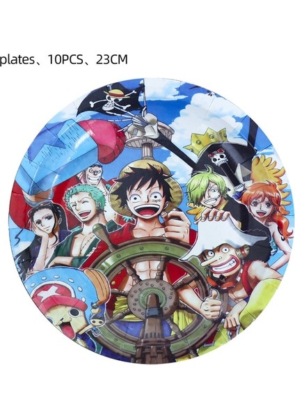 9 INCH-PLATE-10PCS Tek Parça Doğum Günü Partisi Etkinlik Malzemeleri Anime Figürü Luffy Ace Kağıt Bardak Tabak Peçete Bebek Duş Festivali Dıy Parti Süslemeleri (Yurt Dışından)