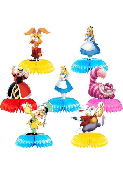 1 Adet Kek Topper Alice In Wonderland Parti Dekorasyon Tek Kullanımlık Masa Örtüsü Bardak Petek Balon Kek Topper Kızlar Doğum Günü Partisi Malzemeleri (Yurt Dışından) modelleri