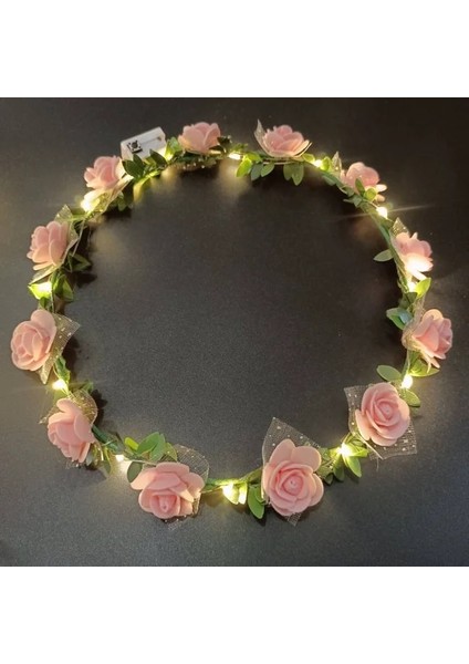 Gül 01 Glow Kafa Bandı LED Işık Hairband LED Başlık Light Up Çiçekler Çelenk Headdress Aydınlık Bantlar Glow Parti Saç Aksesuarları (Yurt Dışından)