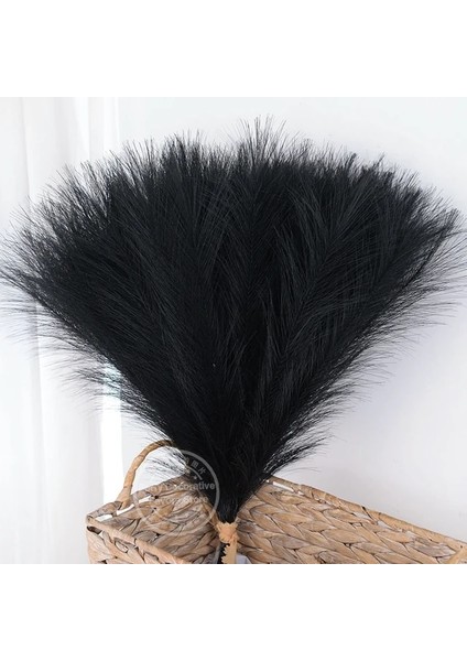 Siyah 15 Adet 15/30 Adet Yapay Pampas Çim Buketi Ev Oturma Odası Düğün Parti Dekorasyon Sahte Bitki 43 cm Kurutulmuş Çiçek Kamış Dıy Vazo (Yurt Dışından)
