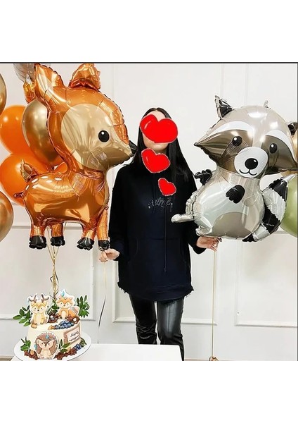 1 Adet B Orman Geyik Rakun Tilki Zürafa Balonlar Bebek Duş Doğum Günü Safari Parti Hayvan Helyum Balon Çocuklar Karikatür Parti Dekor Topları (Yurt Dışından)