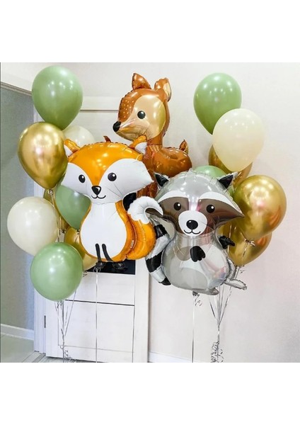 1 Adet B Orman Geyik Rakun Tilki Zürafa Balonlar Bebek Duş Doğum Günü Safari Parti Hayvan Helyum Balon Çocuklar Karikatür Parti Dekor Topları (Yurt Dışından)