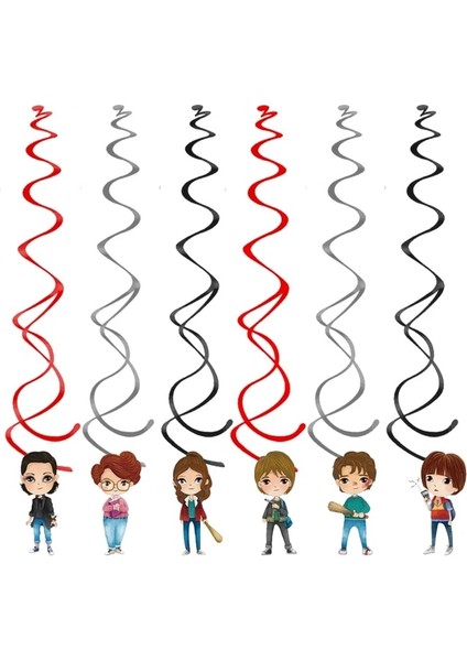 Asılı Spin- 6 Adet Stranger Things 4 Doğum Günü Partisi Süslemeleri Tek Kullanımlık Sofra Plaka Bardak Peçeteler Stranger Şeyler Parti Malzemeleri Erkek Çocuklar Için (Yurt Dışından)