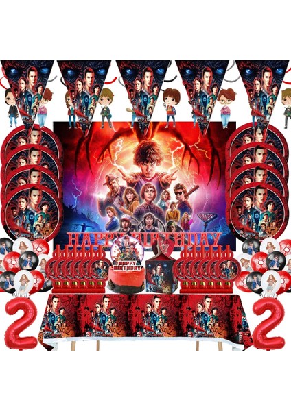 Asılı Spin- 6 Adet Stranger Things 4 Doğum Günü Partisi Süslemeleri Tek Kullanımlık Sofra Plaka Bardak Peçeteler Stranger Şeyler Parti Malzemeleri Erkek Çocuklar Için (Yurt Dışından)