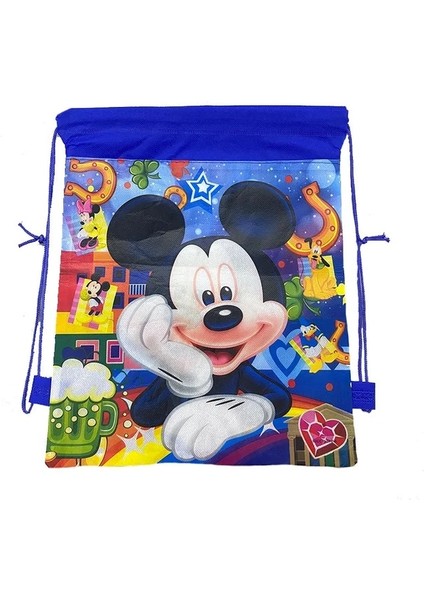 Çanta-1 Adet Disney Mickey Mouse Parti Malzemeleri Süslemeleri Kağıt Bardaklar Tabaklar Peçeteler Banner Masa Örtüsü Balonlar Erkek Doğum Günü Bebek Duş (Yurt Dışından)