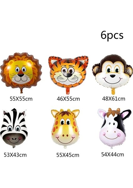 Balonlar-6pcs Masa Örtüsü Süslemeleri 180*108 cm Orman Safari Tema Parti Malzemeleri Tek Kullanımlık Masa Örtüsü Bebek Duş Çocuk Doğum Günü Partisi Iyilik (Yurt Dışından)