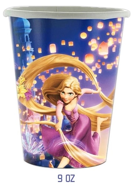CUP-10PCS Animasyon Filmi Karışık Rapunzel Tema Parti Malzemeleri Sofra Fincan Tabağı Peçete Bayrağı Bebek Duş Balonları Doğum Günü Partisi Dekoru (Yurt Dışından)