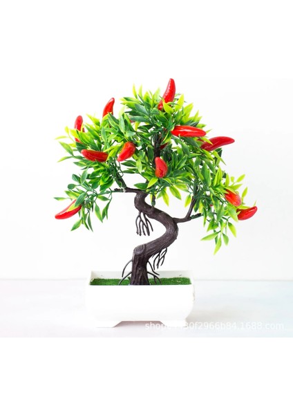 16 Örgü Şeftali Yapay Meyve Bonsai Yeşil Bitkiler Simülasyon Bitkiler Dekorasyon Bonsai Oturma Odası Dekorasyon Seramik Karo (Yurt Dışından)