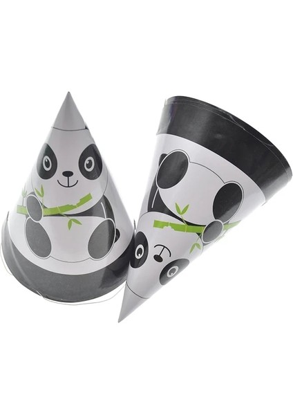 6 Adet Şapkalar Panda Doğum Günü Balonları Banner Kek Topper Bebek Duş Parti Dekorasyon Çocuklar Çocuklar Için Bambu Hayvan Şişme Panda Tabaklar Bardaklar (Yurt Dışından)